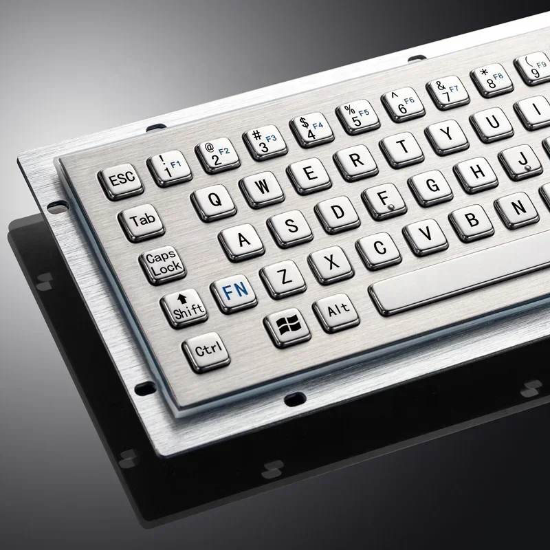 2026 2026 Hot IP65 Rugged Waterproof Metal Stainless Steel Industrial Keyboard With Trackball Mouse Keypad For Kiosk CNC Mill