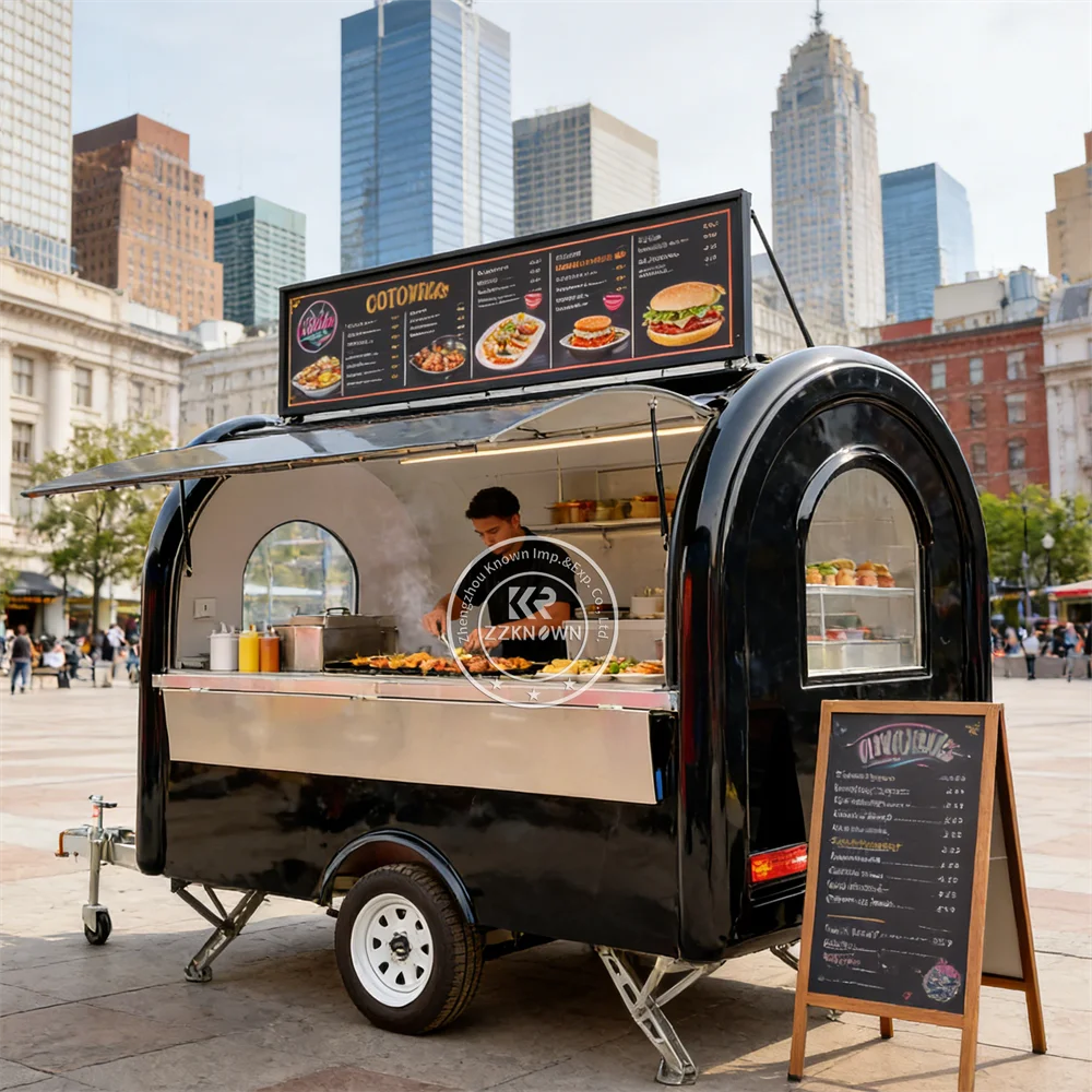 

Commercial Food Truck Outdoor Mobile Ice Cream Coffee Carts Mobile Burger Taco Trailer Food Catering Trailer Fully Equipped