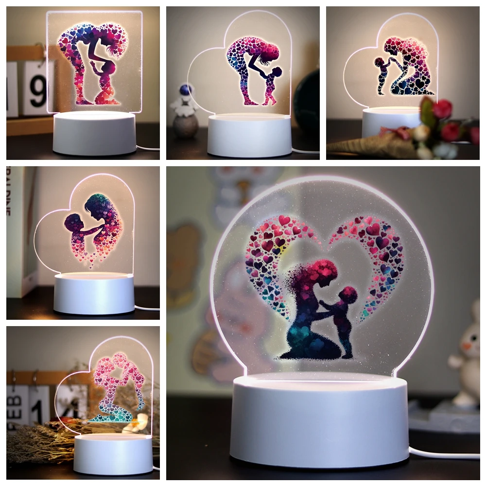 Mom and child 3D Led Night Lamp For Bedroom Decor Birthday Gift Led Night Light For Home Room Decoration Nightlight