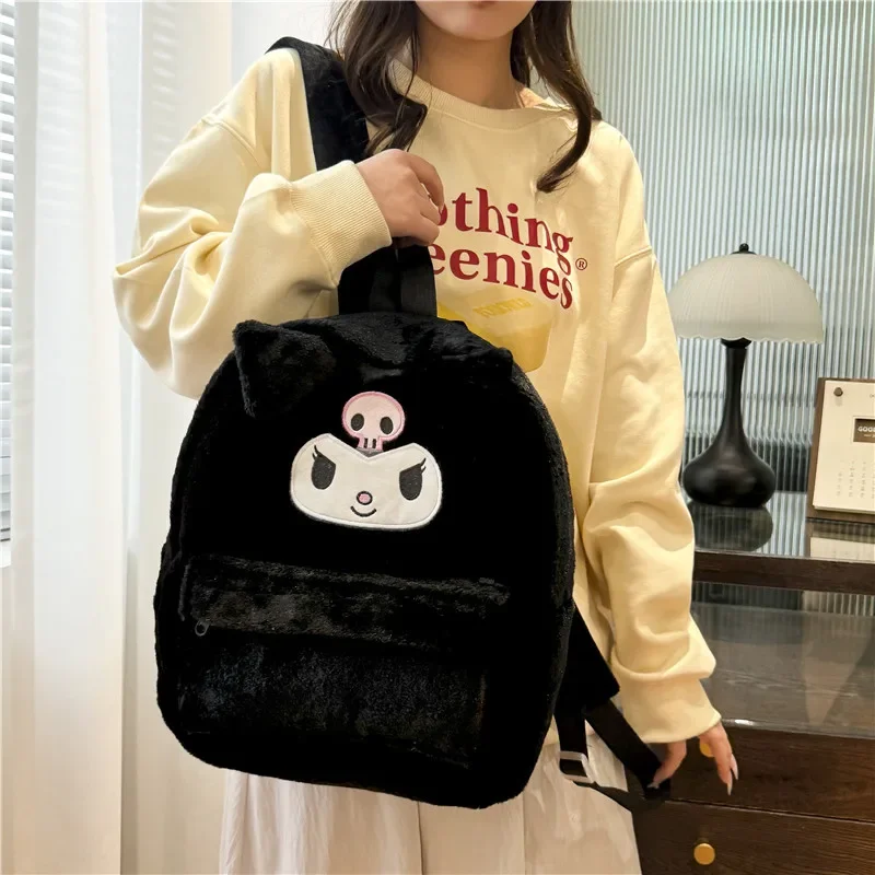 Sanrio tas sekolah Hello Kitty, ransel kasual kapasitas besar, imut dan ringan kartun untuk pelajar