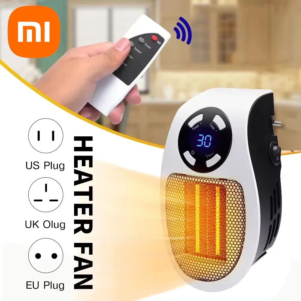 Xiaomi Mini calentador eléctrico calentador de aire de pared potente ventilador caliente radiador doméstico calentador remoto estufa de calefacción de habitación