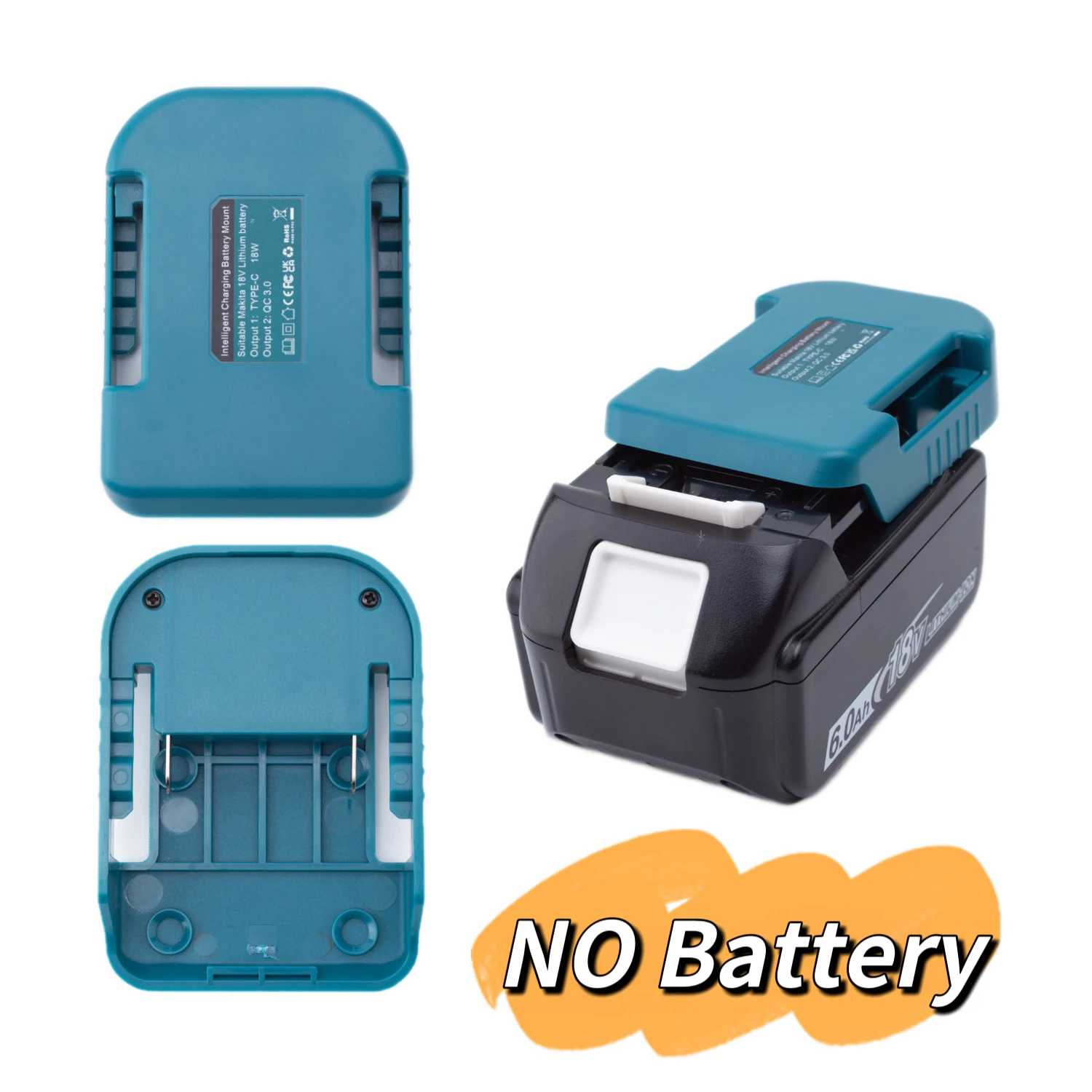 Adaptador Portátil para Bateria de Lítio Makita 18V, Carregamento Rápido de Celular, Fonte de Energia Móvel, Acessórios para Ferramentas Elétricas (SEM Bateria)