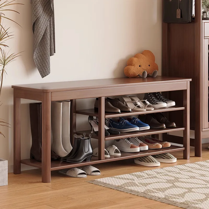 DSA solid wood shoe change stool, shoe cabinet at the door the home, seat stool integrated, you can sit at the door, wear shoes