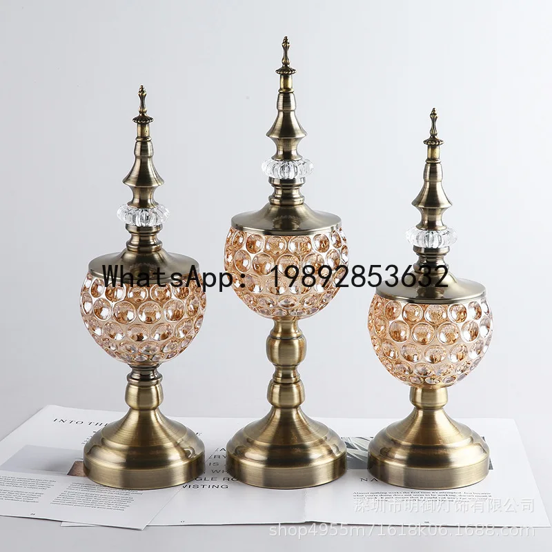 

PYJ glass metal candy plate storage tank modern creative model house decoration home ornament