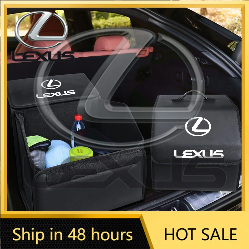 

Новинка 2026: Складной органайзер-бокс для багажника автомобиля (с наклейками для интерьера) для Lexus LS, LC, RZ, IS350, ES300, GS350, CT200h, GX46