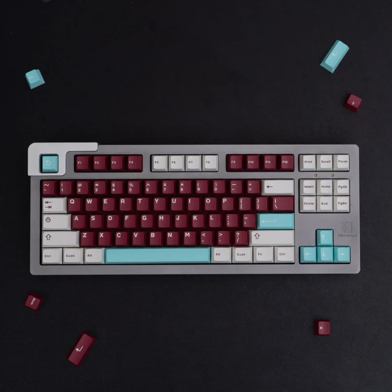 253 teclas duplo tiro chama carmesim tema abs keycaps cherry perfil keycaps para teclado mecânico tintura sublimação keycap