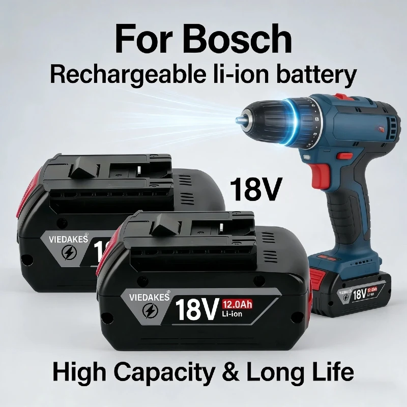 

18V 12.0Ah Battery for Bosch 18V Battery Rechargeable Li-ion BAT622 GBA18V High Capacity Battery