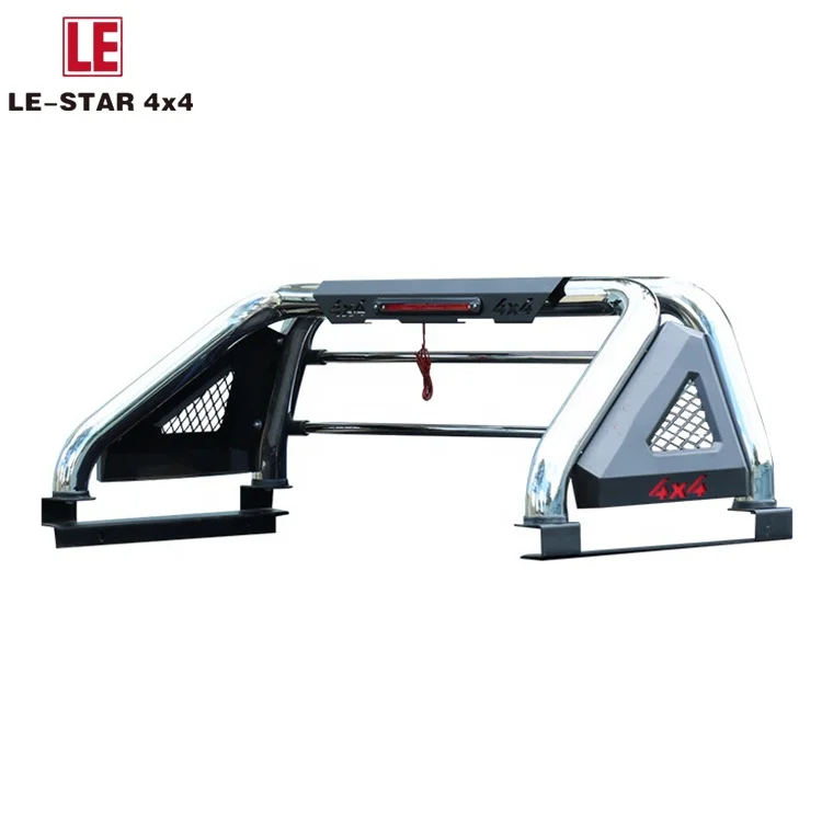 

Universal Pickup Truck Black Stainless Steel Roll Cage Anti-flip Frame Modification Accessories Gantry for Hilux Navara Triton
