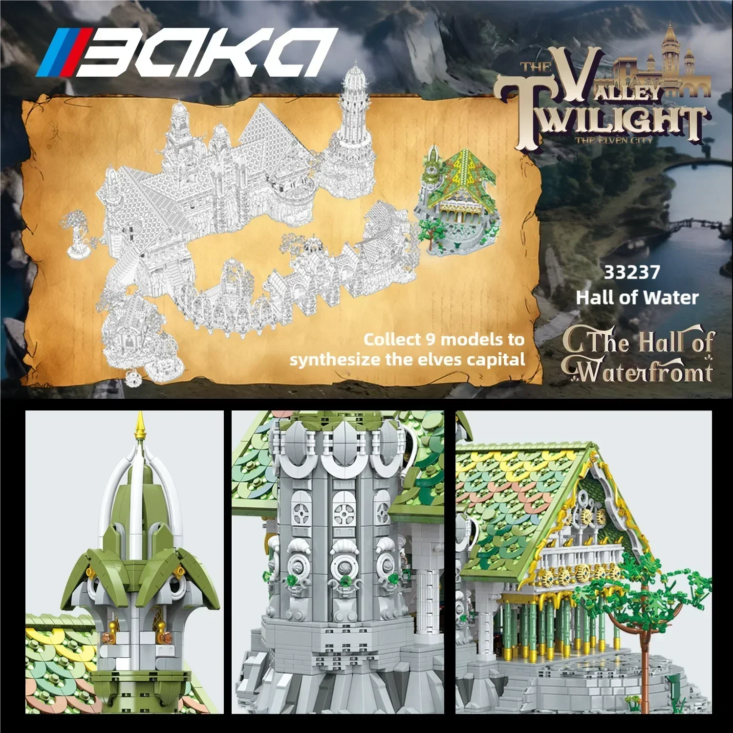 Europäische Elf Stadt Bausteine Set Neun-in-one Riesen Palast Modelle Ziegel Desktop Dekoration Diy Spielzeug Für Kinder urlaub Geschenke – Detail 2