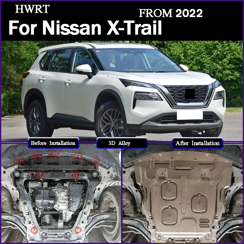 Car Accessories Black Under Engine Guard Mudguard Board Splash Shield Mud Fender Plate Panel For Nissan X-Trail 2022