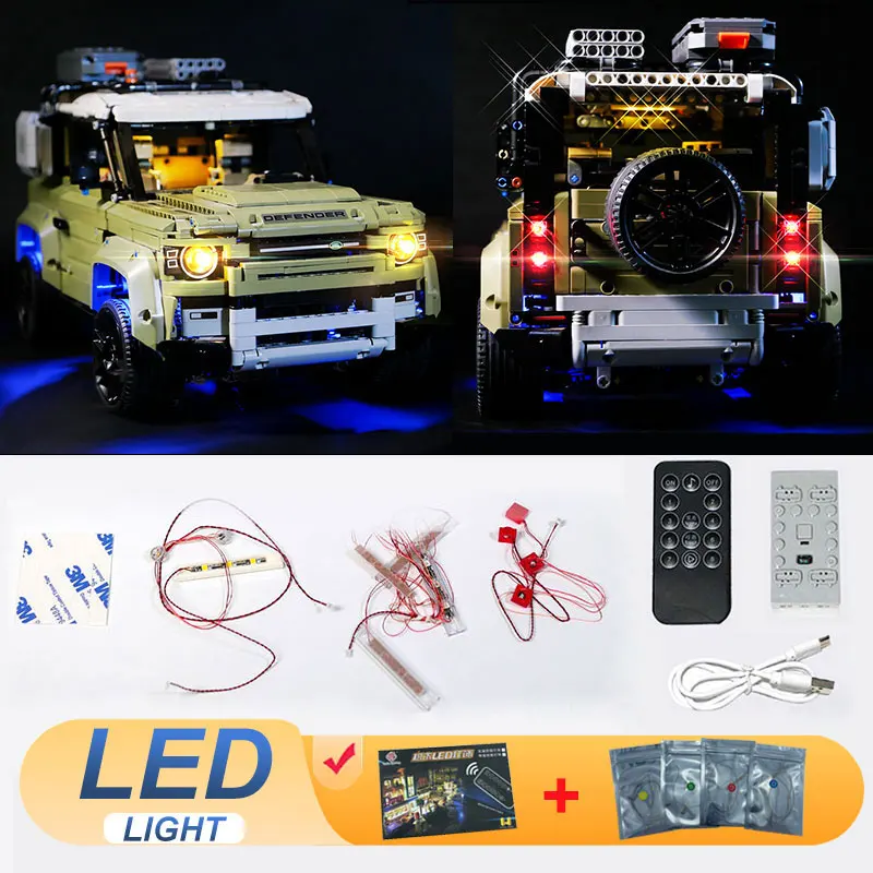 LED Light Kit For LEGO 42110 Supercar Land Rover Defender Car Lamp DIY Gift (Not Include Building Blocks Bricks Kits Sets Model)