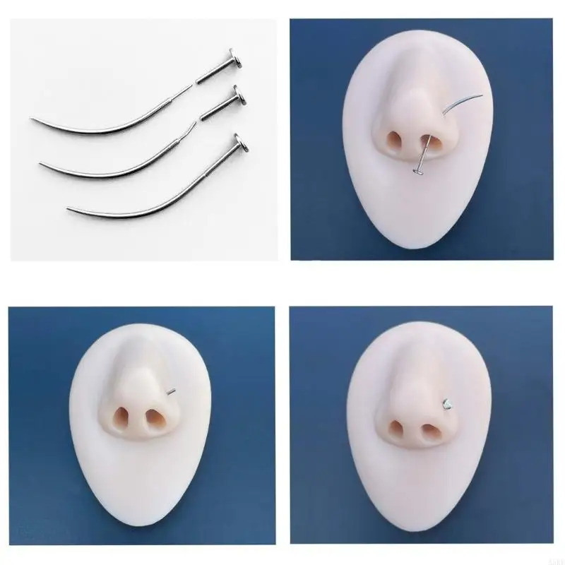 Grasper And Curved Piercing Guide Needle Set For Easy Accurate Body Piercing On Sensitive Skin
