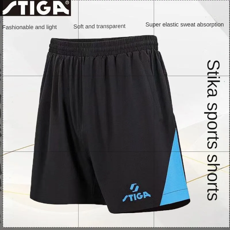 Shorts esportivos de tênis de mesa STIGA com absorção de umidade