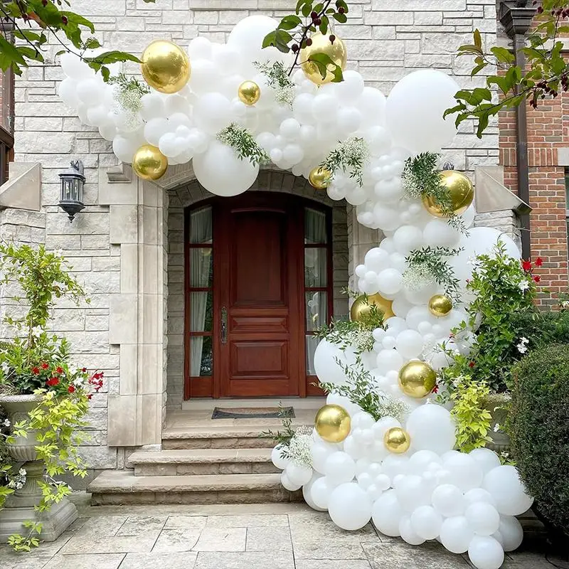 108pcs 18/12/10/5 Inch White Latex Balloon Garland Arch Kit For Wedding Bridal Shower Graduation Birthday Party Decoration