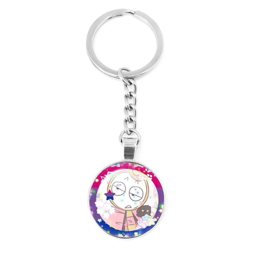 Horror Game Dandy's World Dandy World Goob Pebble Funny Meme Glass Pendant Keychain Jewelry Charm Keyring