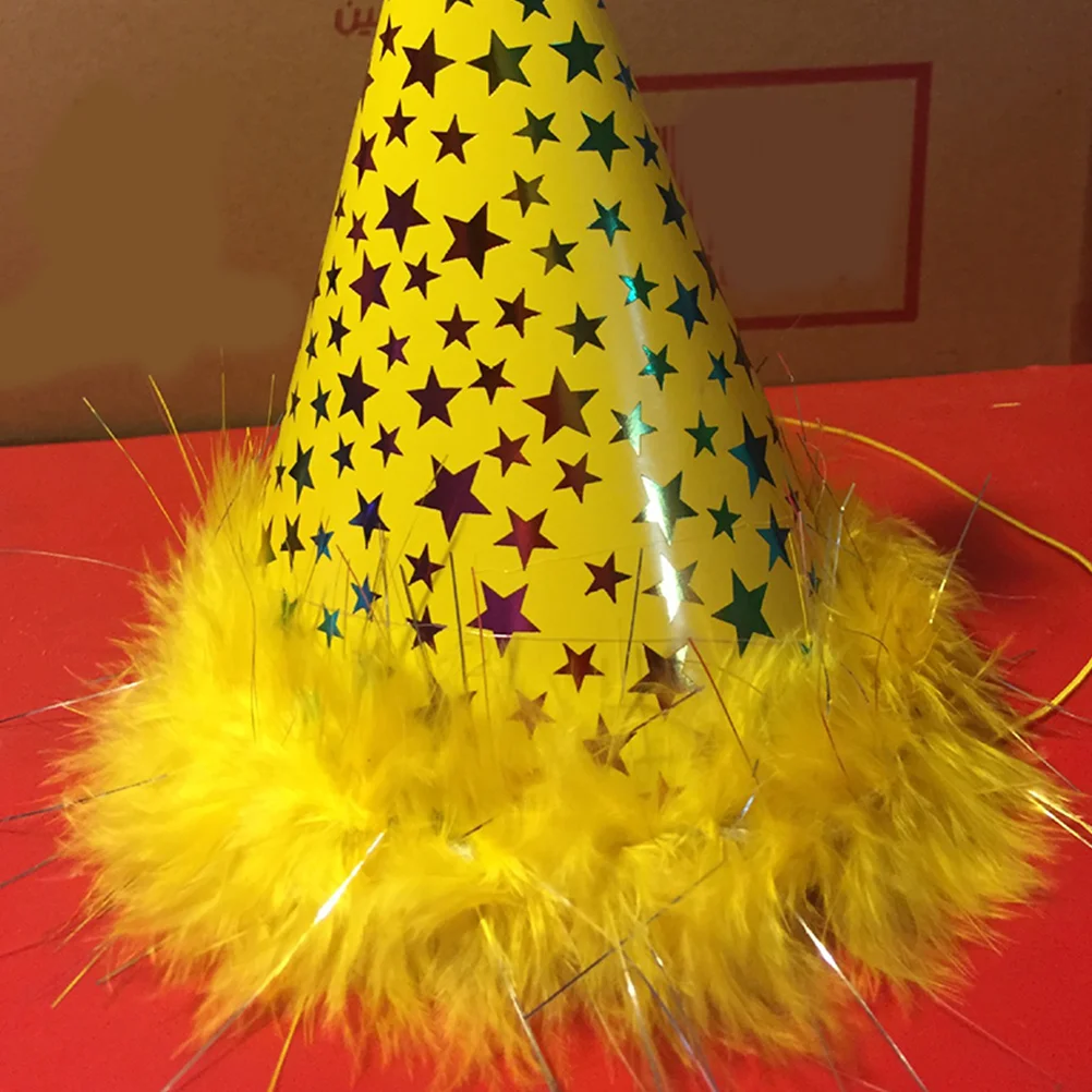 

4 Pcs Party Paper Hat Cloth Cone Hats Festival Birthday Supplies Stars Photo Props Bread Basket