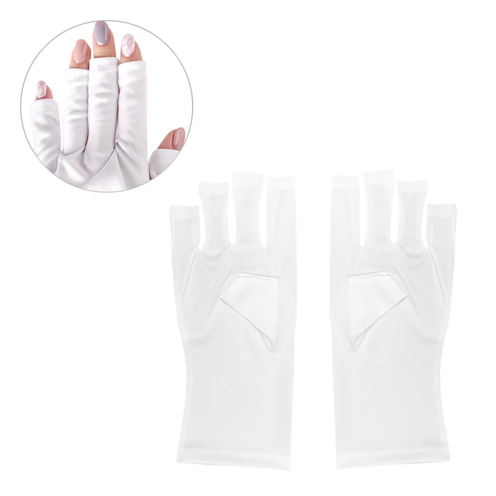1 paire de gants de manucure pour Nail Art, Protection Uv pour traitement des ongles en Gel, Anti-Uv, légers, demi-doigt, idée cadeau pour femmes