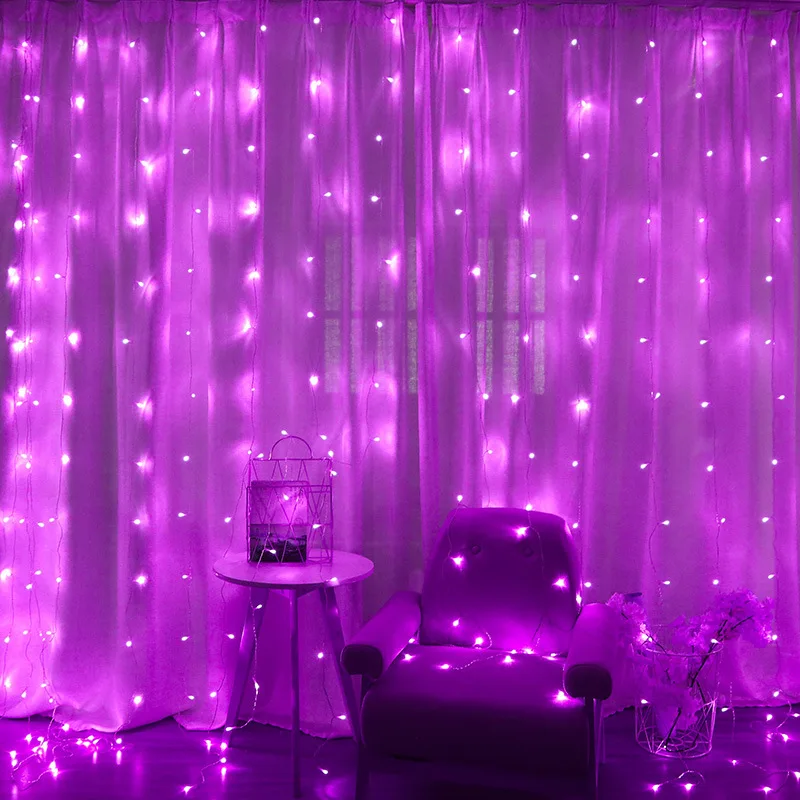 Hook Curtain LED Fairy String Lights Festival Christmas Decoration Holiday Lighting for Home Gift Bedroom 2024 New Year Decor