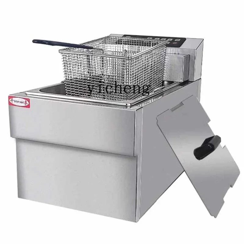FGFriggitrice elettrica Display digitale التجاري con temporization macchina fritta in acciaio inossidabile a cilindro sing