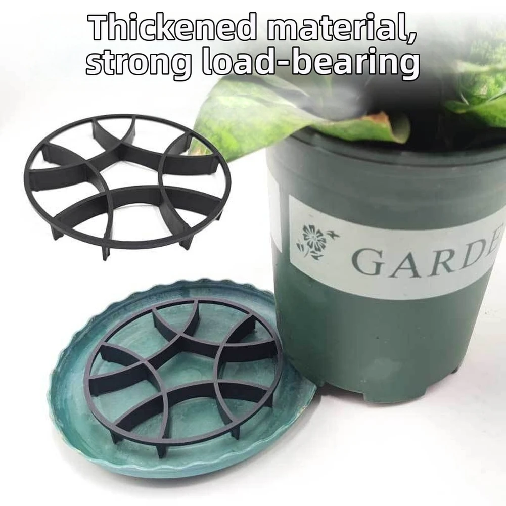 Plant Stand Risers 5pcs or 10pcs Black Plastic Flower Pot Elevators 12cm Diameter 15mm Height for Drainage Use