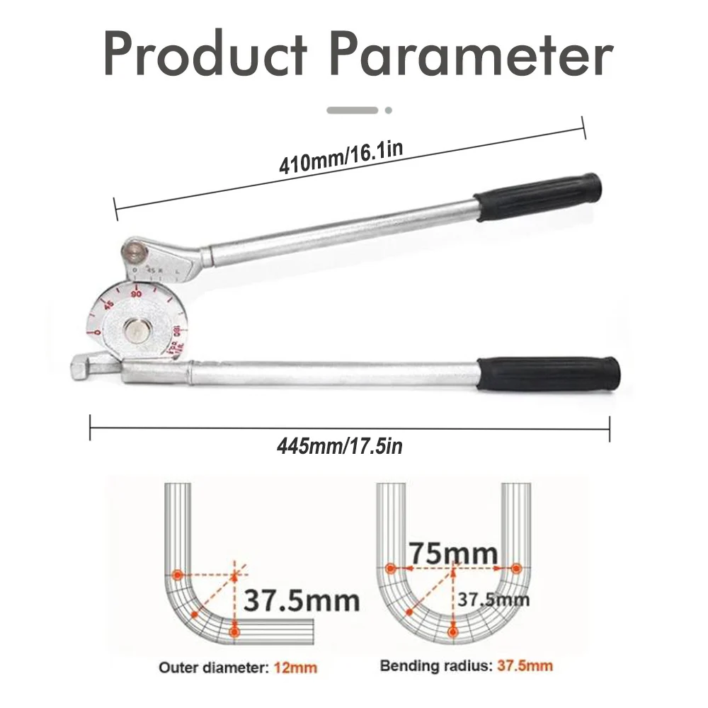 Piegatubi a 180 ° 12mm O.D.TUBING 0-180 gradi piegatubi e piegatubi macchine utensili manuali