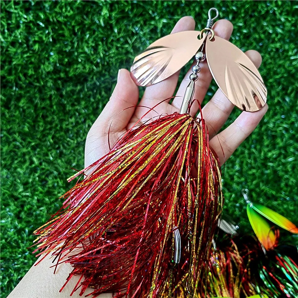 Swolfy 1pc 22cm 45g Spinner Köder Buzz Köder Top water Metall löffel Angeln Köder Kopf Bass künstliche Spinner Löffel Köder – Detail 9