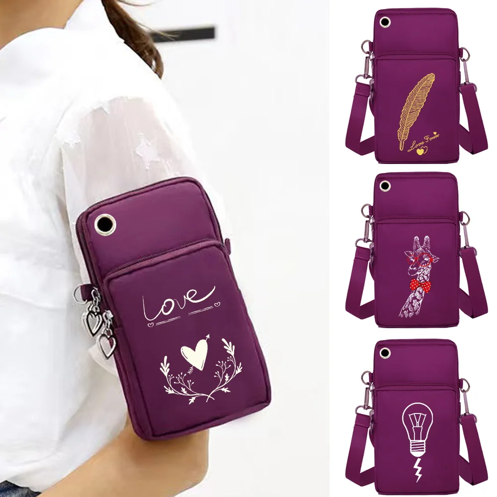 

Women Wallet Crossbody Bag Wrist Packet for Iphone 14 Pro/Huawei/funda Sansung S10 Cell Phone Pack White Picture Print Organizer