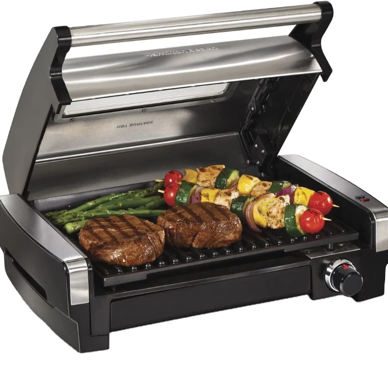 Electric indoor Fried grill with Windows and removable easy clean non-stick plate electric grill