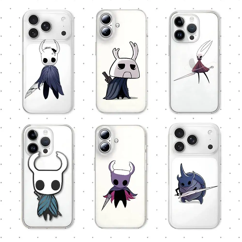 Hollow Knight Handyhülle, weiche transparente Hülle für iPhone 17, 16, 15, 14, 13, 12, 11, Pro Max Mini Plus, stoßfeste Hülle