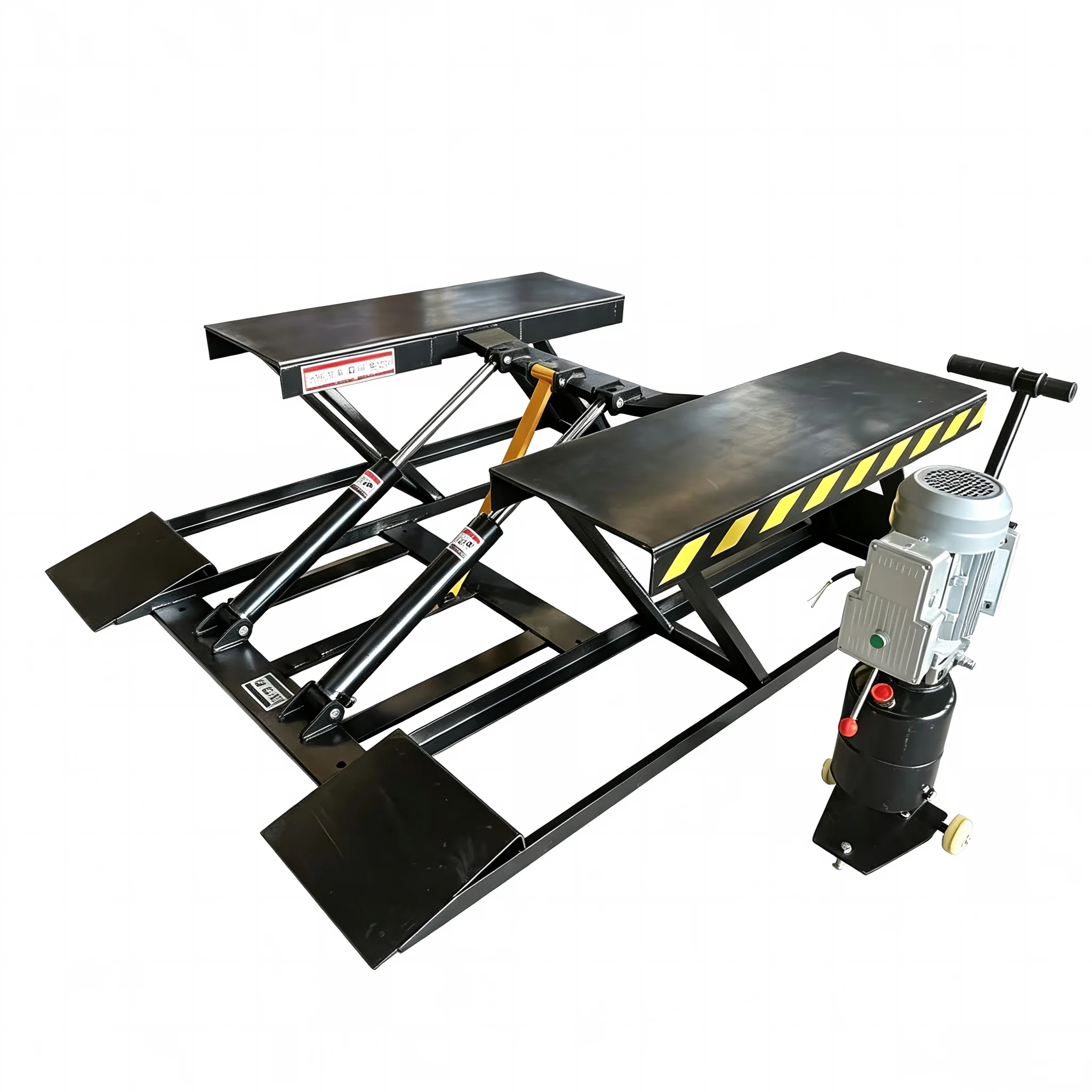 4.5 TON Mini Double Cylinder Hydraulic Scissor Car Lift Stainless Steel Construction Low-position Design 1000mm Lifting Height