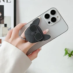 Cute Cartoon 3D Bulldog Phone Stand Socket Holder Grip Trendy mobile phone accessories Applicable For Apple Xiaomi Samsung Case