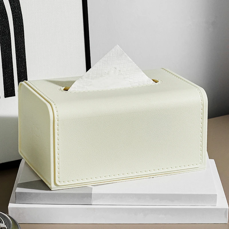 Household Waterproof Paper Box Desktop Napkin Storage Container Wide Mouth Tissue Boxes Practical Storage Supplies