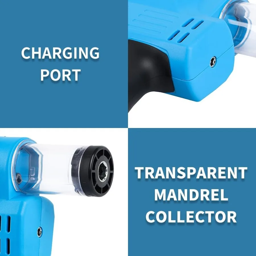 مجموعة أدوات مسدس برشام لاسلكي لمسامير الفولاذ المقاوم للصدأ 3/32 2.4 مم إلى 3/16 (4.8 مم) أزرق