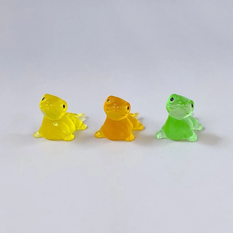 Luminous Cartoon Animal Resina Encantos, Lagarto, Quartz Ornamentos, DIY Decoração para Casa, Acessórios Jóias, Kawaii, 10Pcs