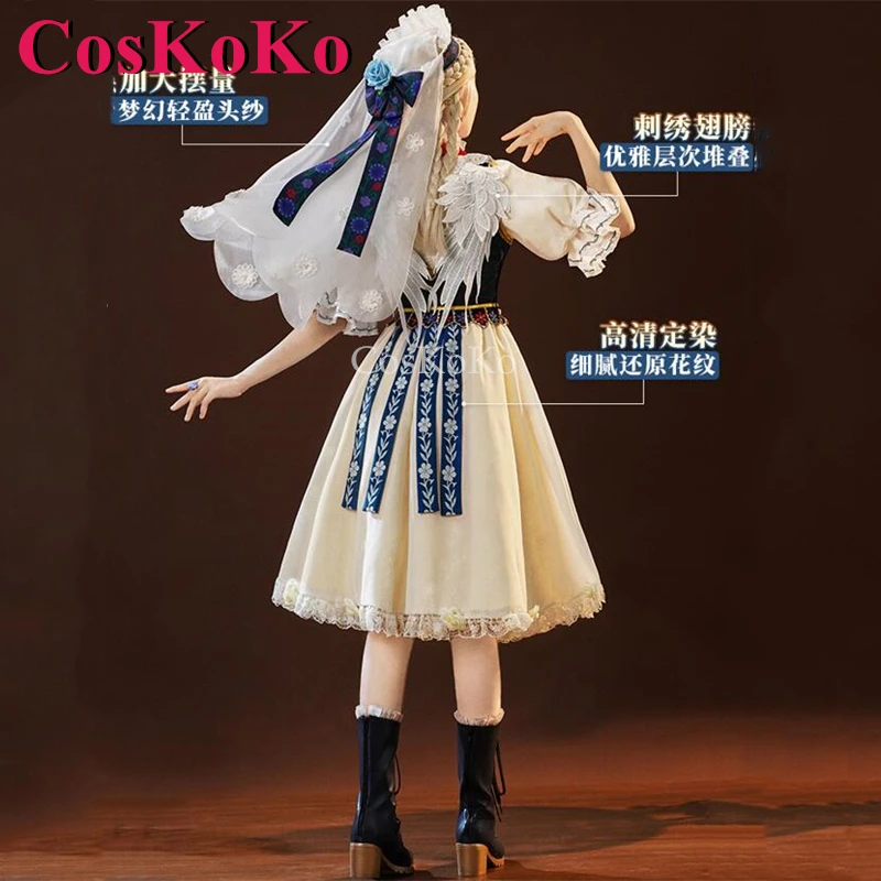 CosKoKo Vera Nair/Perfumer Cosplay Game Identity V Costume The Dove-Like Yudit Gorgeous Dress Halloween Party Role Play Clothing