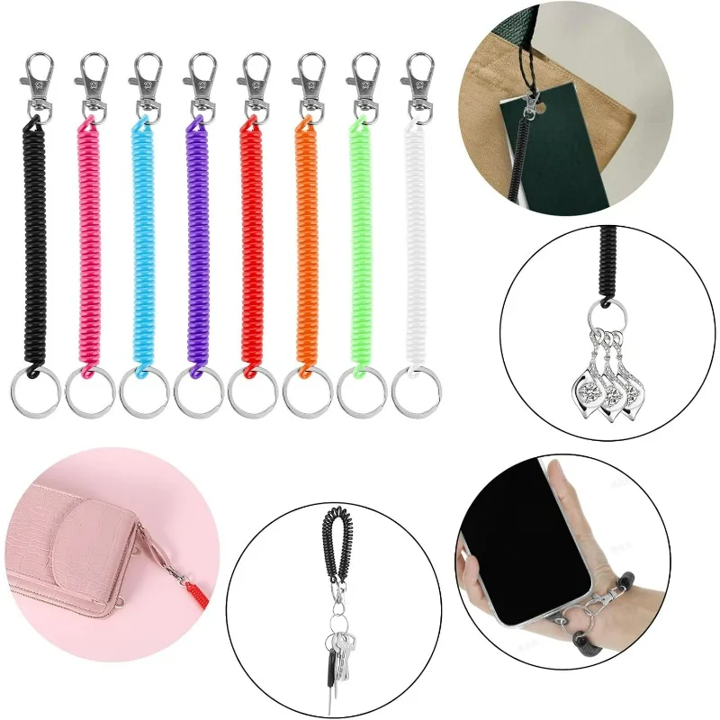 Retractable Coil Spring Keychain Phone Lanyard