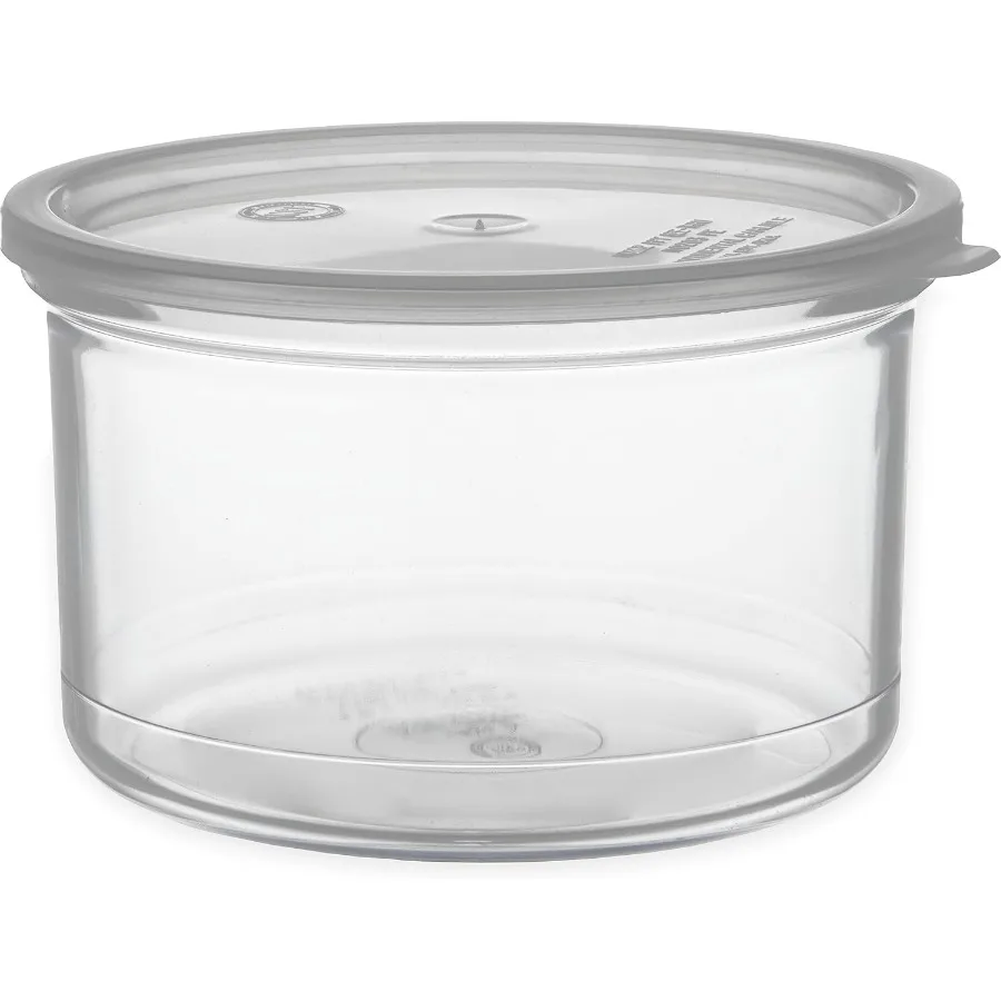 

Classic Round Storage Container Crock with Lid for Kitchen, Restaurants, Home, Plastic, 1.5 Quarts, Clear, (Pack of 6)