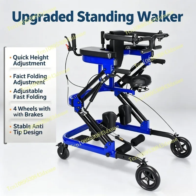 Multifunctional Adult Walker - Seniors Walking Aid & Rehabilitation Equipment with Lower Limb Training & Standing Support