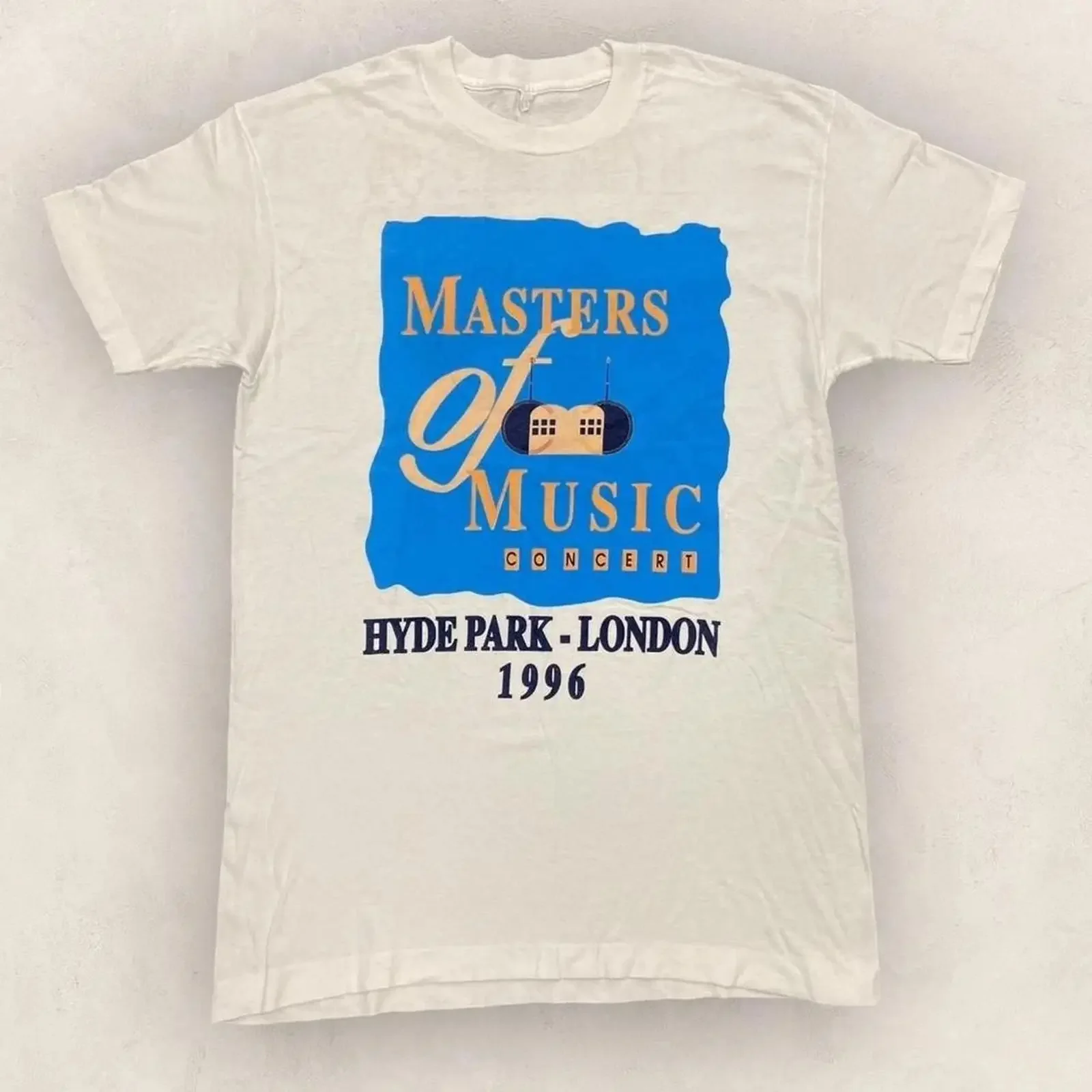 Vintage 90s Masters of Music Konzert Festival Hyde Park London Grafik T Shirt vintage Washed Breathable Top For Everyday Wear