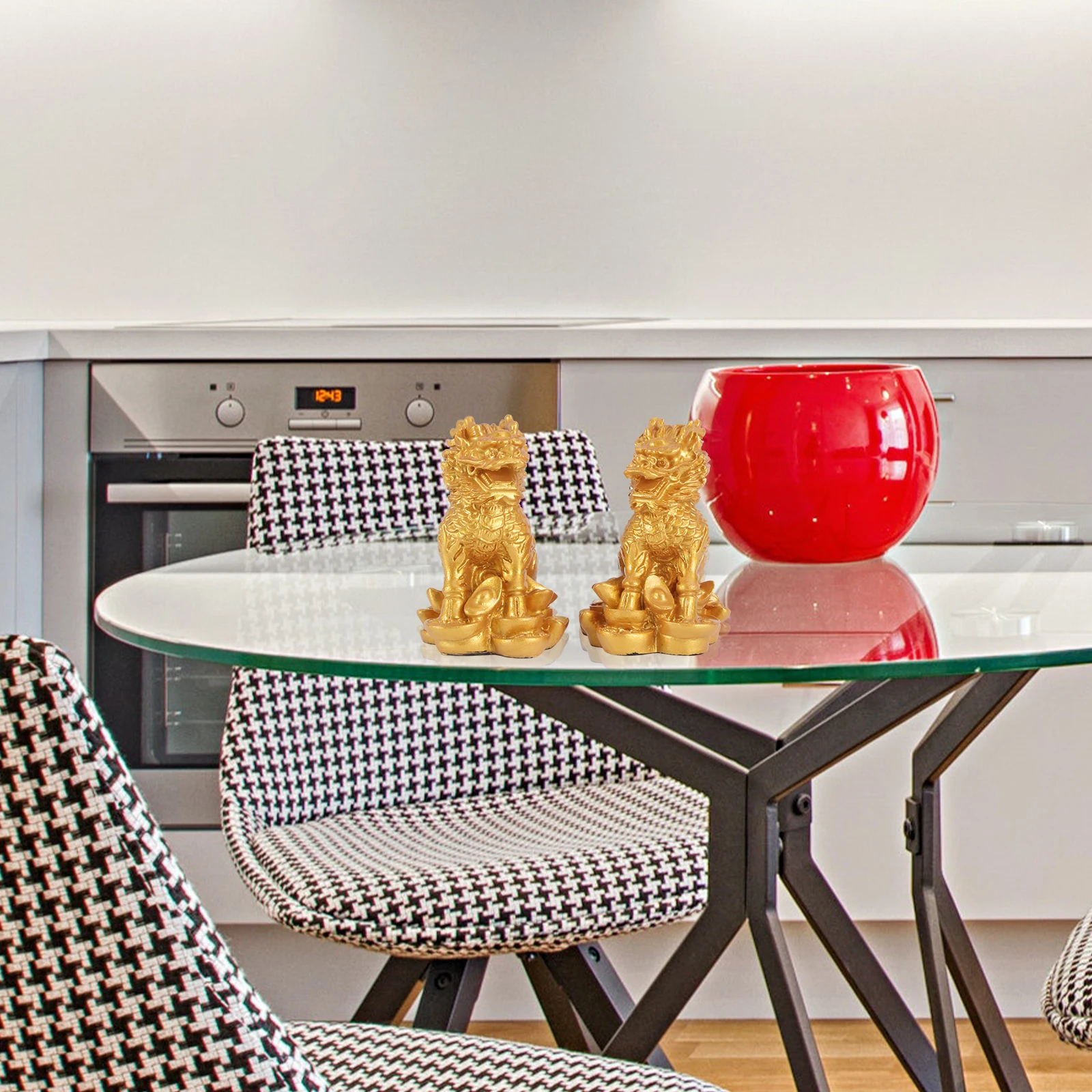 

Auspicious Kylin Figurines Resin Desktop Decor For Home Office Feng Shui Ornaments Household Furnishings Tabletop