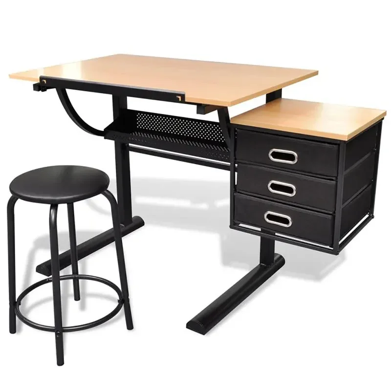 

Drawing table art writing study stool drawer adjustment