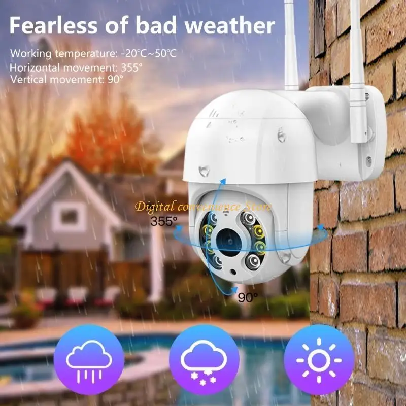 

97QA 1080P камера безопасности на открытом воздухе с функцией обнаружения движения, отслеживающая Wi-Fi, система видеонаблюдения