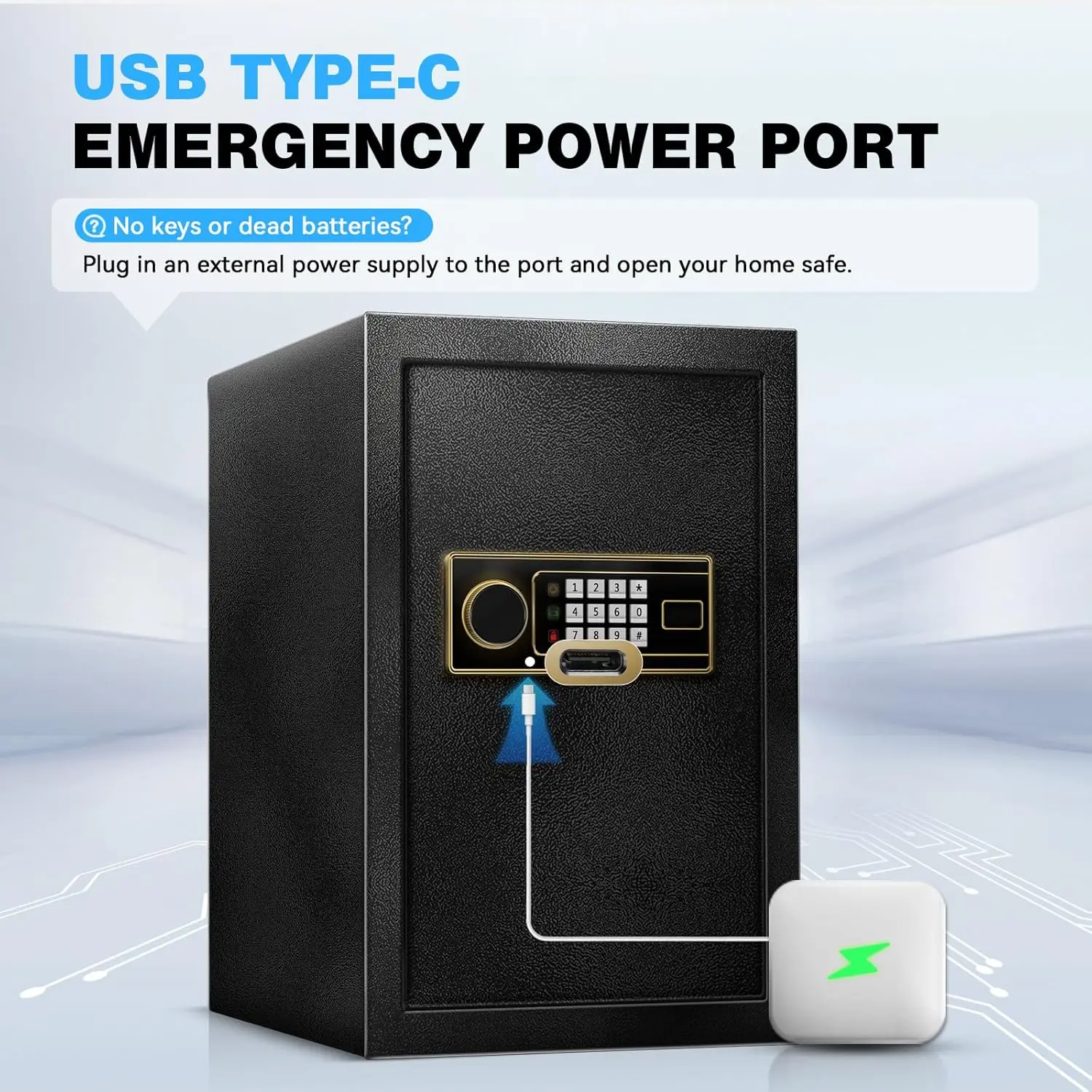 2.2 Cu Ft Fireproof Safe Box for Home - Steel Lock Box for Office & Home Security, Digital Electronic Keypad, Alarm System & Rem