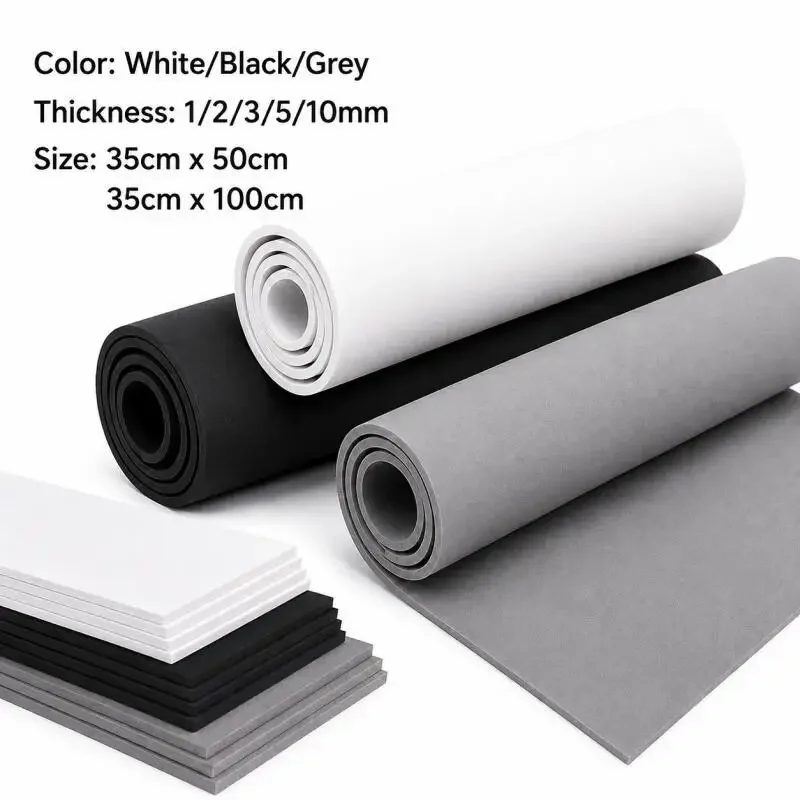 1pcs Thickness 1/2/3/5/10mm Eva Foam Sheets Sound-Absorbing Noise Spone Foam Craft Eva Sheets Handmade Model Making Material