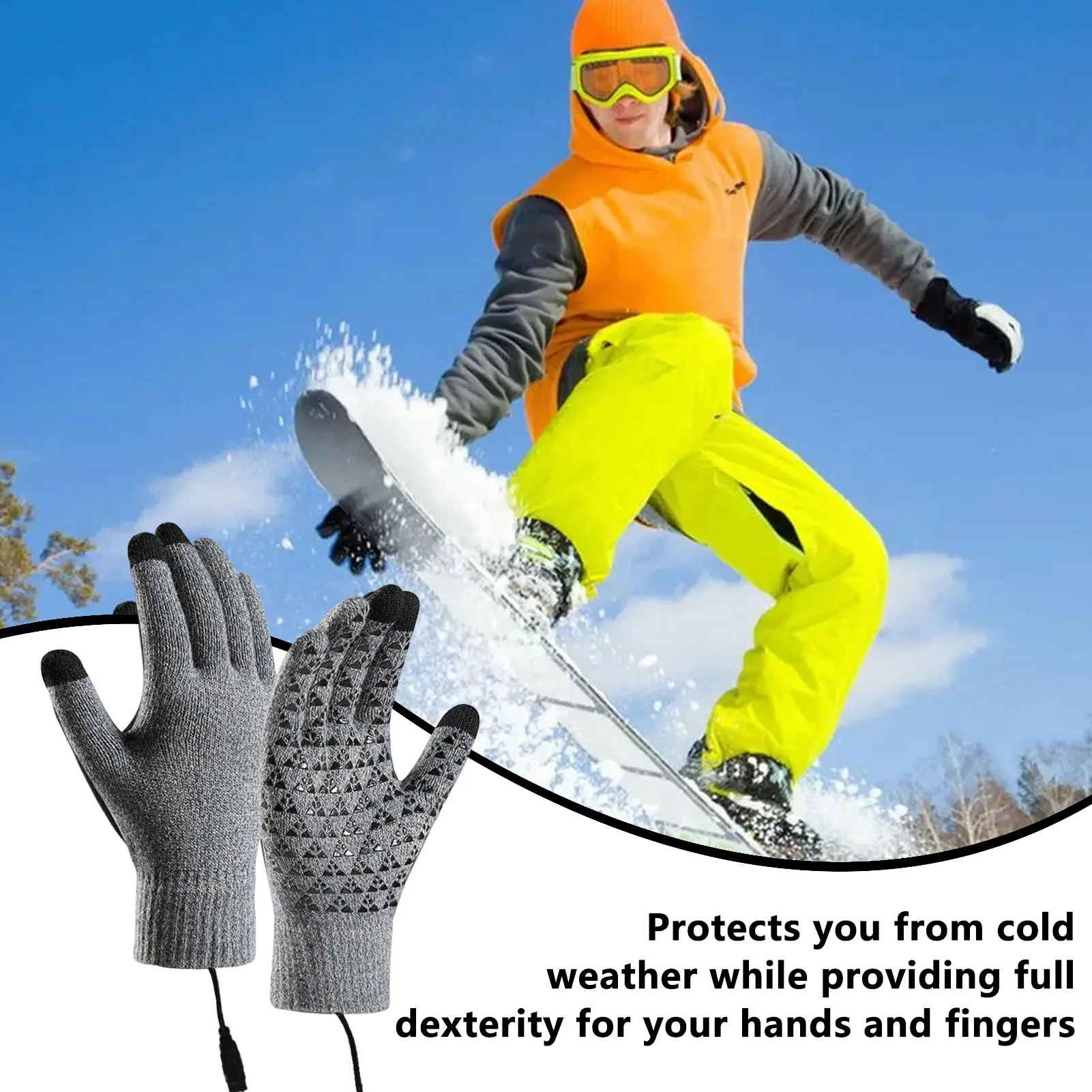 

Winter Heating Gloves For Men And Women Portable USB Charging Sports Gloves Cycling Camping Skiing Windproof Warmful Mittens