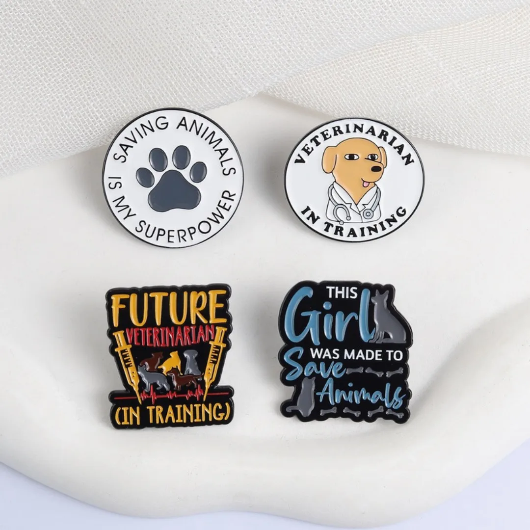 AnimalVet Enamel Pin Saving Animals Is My SuperpowerBadge Veterinary Student Trainee Inspirational Brooch Deco Gift Clothes Pins