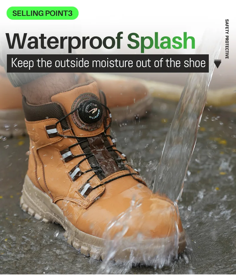 Neue Sicherheitsstiefel für Männer, unzerstörbare Arbeitsschuhe, Sneakers mit Stahlkappe, Schutzstiefel, stoßfest, durchtrittsicher, wasserdicht. – Detail 6