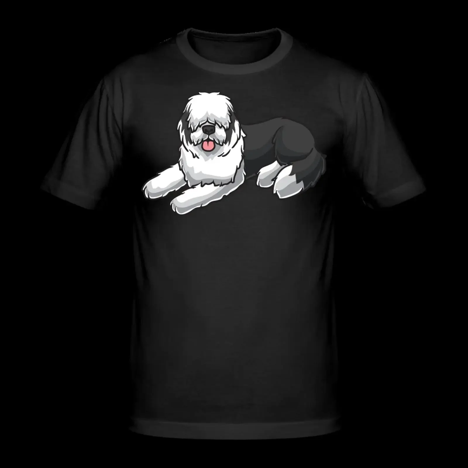 Camiseta Old English Sheepdog Bobtail, regalo para amantes de las mascotas, vintage, lavada, versátil, elástica, unisex, para uso diario, con gráfico