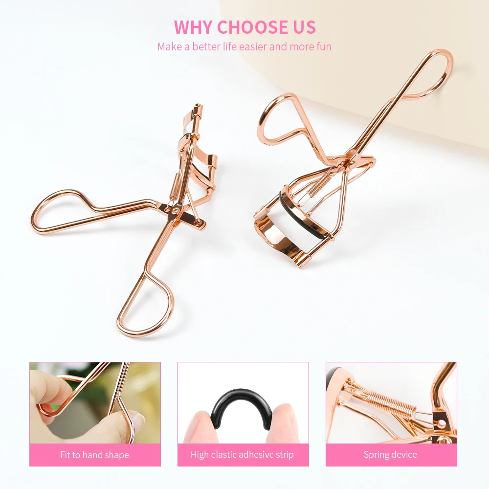 1pcs Stainless Steel Beauty Rose Gold Eyelash Curler Makeup Tool Eyelash Curling Clip Eye Lash Cosmetic Tool