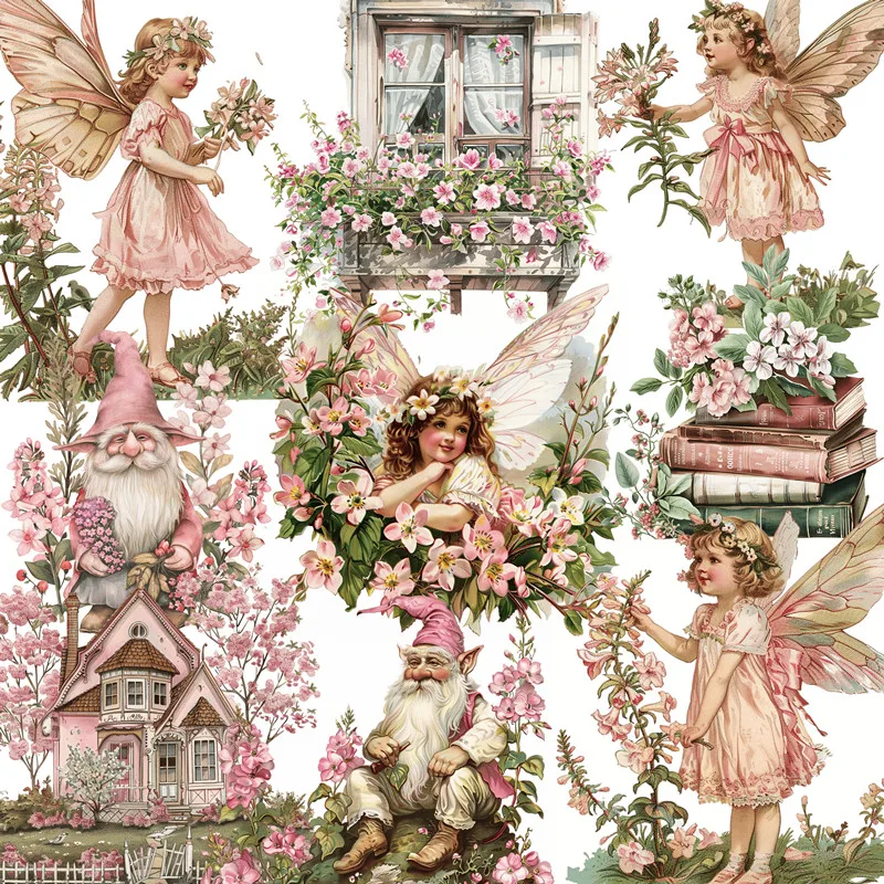 Retro Elf Garden Stickers Crafts And Scrapbooking stickers kids toys book Decorative sticker DIY Stationery